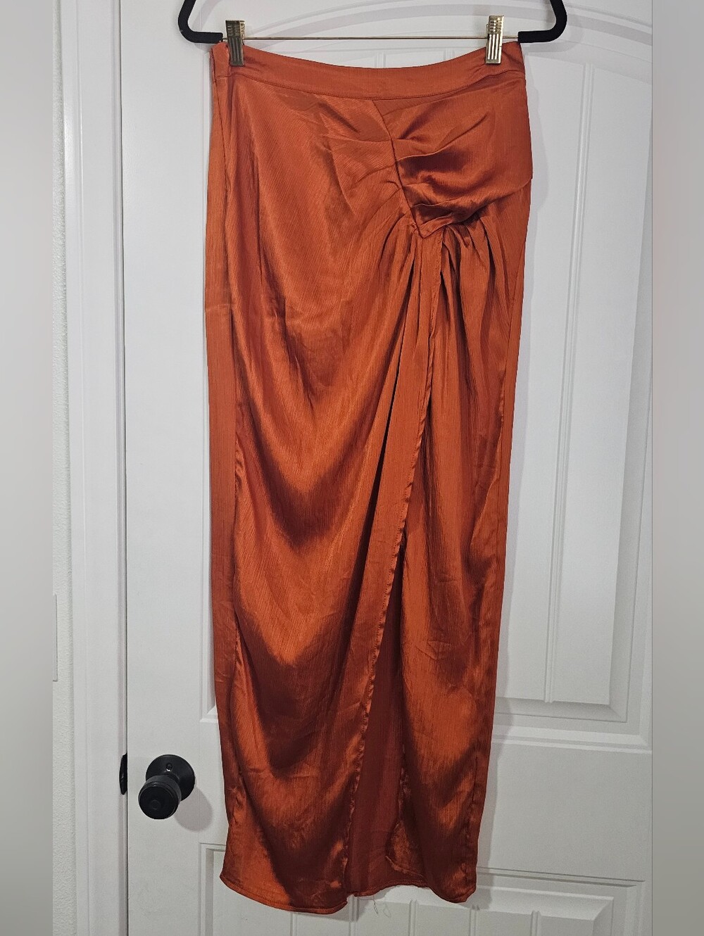 Missguided Rust Orange Maxi Skirt Size 8